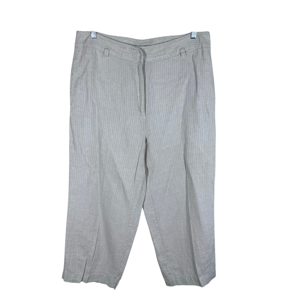 The White Company Linen Striped Cropped Pants Women’s‎ 12 Lightweight Casual